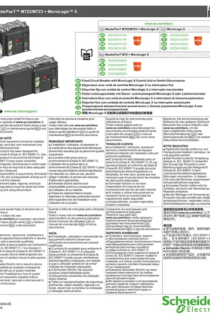 schneider施耐德MasterPacT MTZ2_MTZ3 - 带有 MicroLogic X 控制单元或隔离开关的固定式断路器 - 说明页